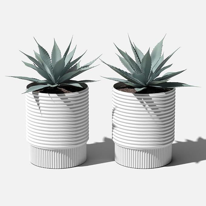 Veradek Mod Series 17" Medium Planter for Patio & Backyard | Durable Plastic-Stone Material | Modern Décor for Plants & Flowers