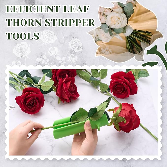 Rose Thorn Stripper Tool Thorn Remover for Roses and Garden Flowers, Leaf and Stem Cutter, Floral Arrangement Tool, Easy and Safe Plant Pruning for Home Garden and Flower Shop