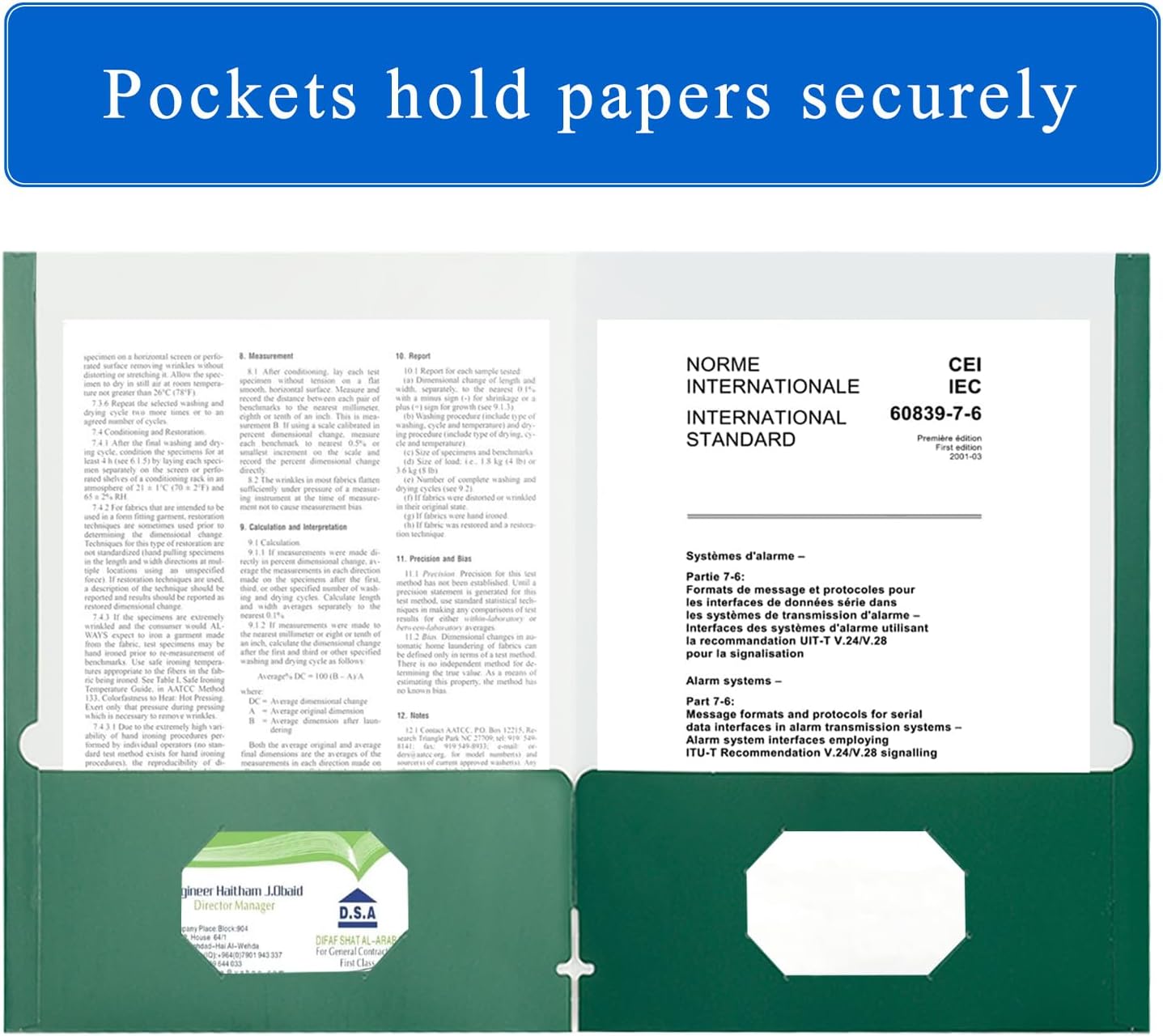 Zzrywuty File Folders - Green Document Organizers with Pockets | 50 Pack, Letter Size for School & Office