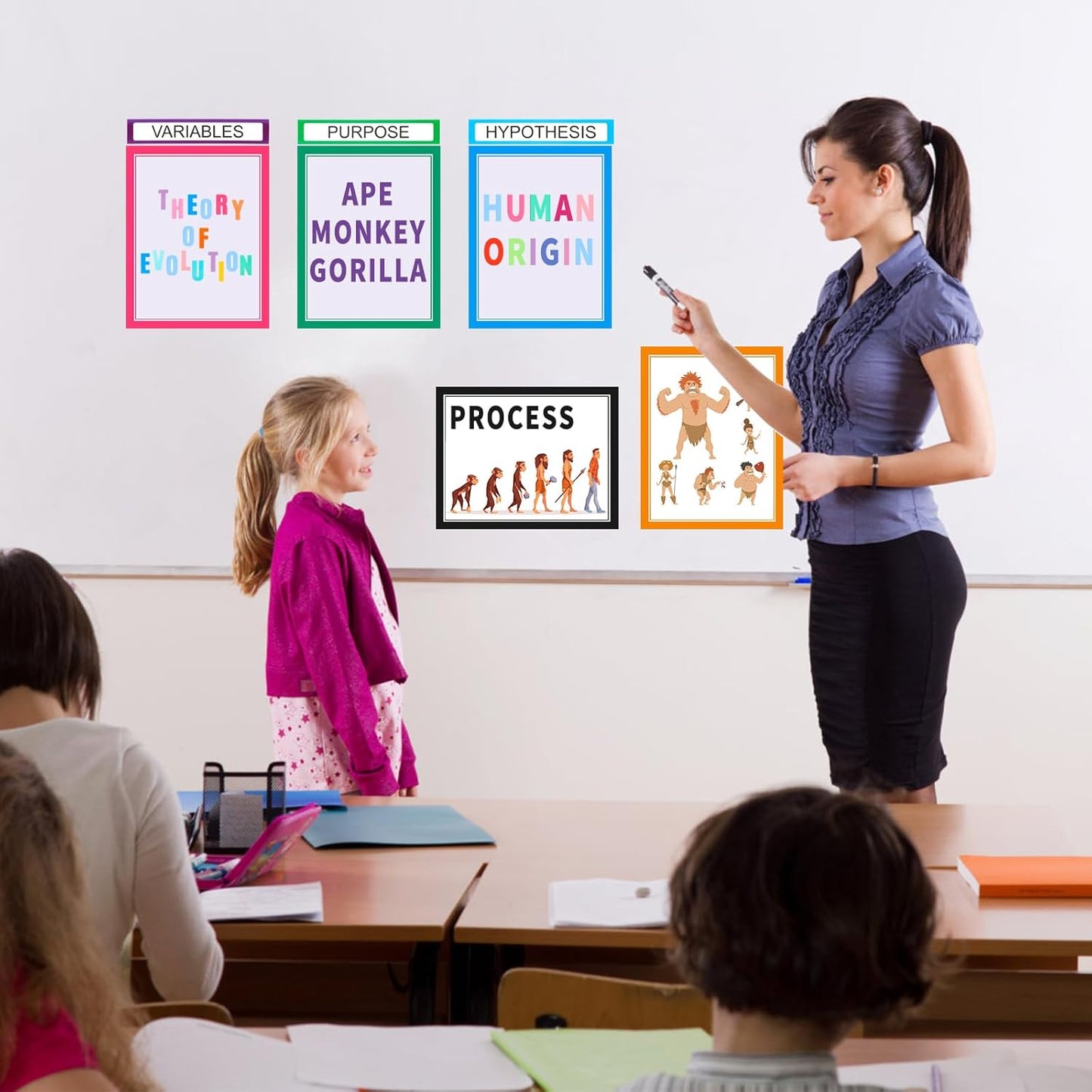 VinTS Colorful Self-Adhesive Science Fair Display Boards - 22 Sheets of Personalized Letter Stickers for Classroom & Office