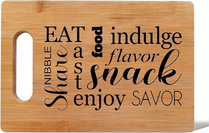 Lacama Kitchen Gifts for Women Mom Grandma, Cute Board Cutting Chopping Boards for Kitchen, Snack Board, Unique Charcuterie Decorative Bamboo Cutting Board for Birthday Christmas Gifts