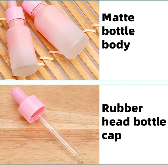 3Pcs Small Glass Thick Dropper Bottles 1oz Empty Pink Glass Pipette Bottles Essential Oil Eye Dropper Bottle with Caps for Essential Oils, Perfume,Aromatherapy, Cosmetic Travel Liquids