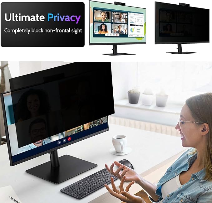 Peslv Computer Privacy Screen 19 Inch for 5:4 Standard Monitor, Removable 19inch Anti Blue Light Glare Shield Monitor Privacy Filter (14 13/16" x 11 7/8")
