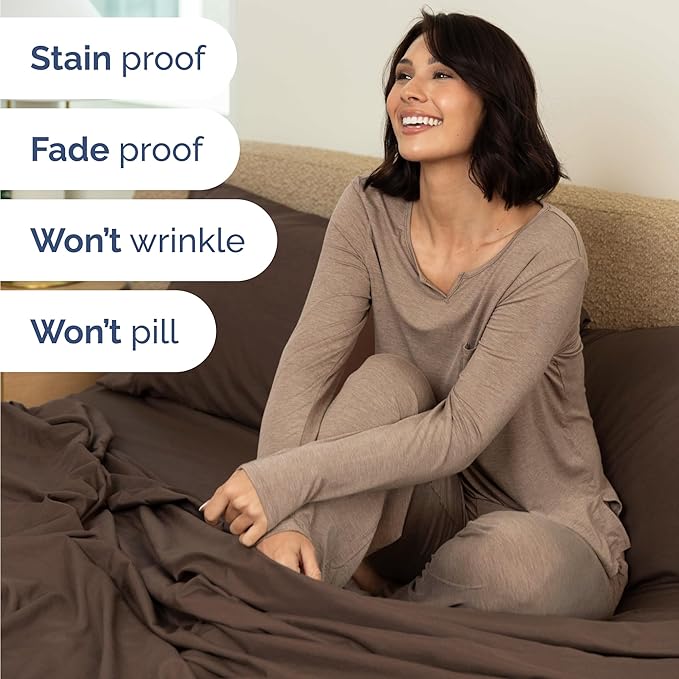 Twin Size 3 Piece Sheet Set - Comfy Breathable & Cooling Bed Sheets Set - Hotel Luxury Bedding for Women, Men, Kids, Teens, Boys & Girls - Deep Pockets, Ultra-Soft and Wrinkle Free - Oeko-Tex - Brown