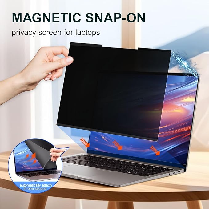 GUDTEKE 2Pack Magnetic 14 Inch Laptop Privacy Screen 16:9 Aspect Ratio, Removable Anti-Blue/Glare Protector Film, Anti Spy Desktop Security Private Filter 14in