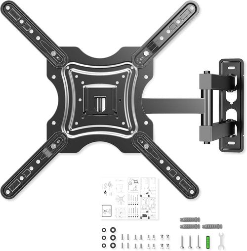 Gkyet Full Motion TV Wall Mount - Swivel & Tilt Articulating Arms for 19-55 Inch TVs | VESA 400x400mm, 66lbs Max