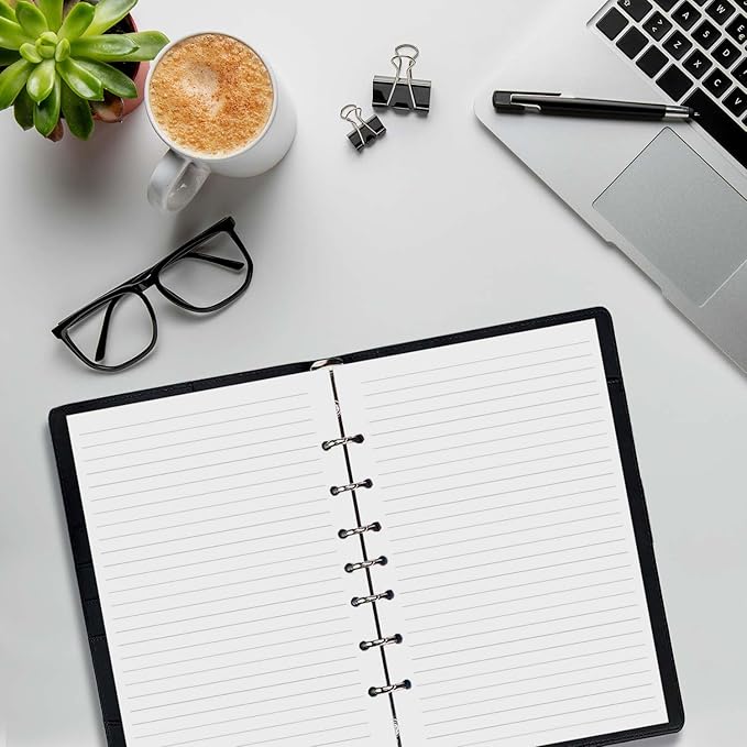 7-Hole Lined Refills Paper, A5 Filler Paper for Planner Inserts, A5 Loose Leaf Paper, 7 Hole Refills, Total 300 Sheets/600 Pages, College Ruled, 5.5 X 8.5 Inch (White Paper, 300 Sheets)