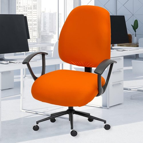 DIVA EN CAMINO DEC Stretchable Desk Chair Covers - Washable Slipcovers for Pets | Orange Color