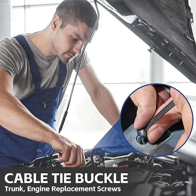 Nylon Universal Cable Tie Buckle, 2026 New Upgrade Heavy Duty Self-Locking Rivet Zip Ties Holder, Multifunctional Cable Tie Buckle for Car Daily Repair, Home, Office, Workshop (100 Pcs)