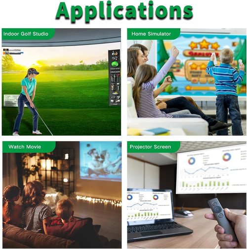Golf Simulator Impact Screen - Premium Triple Layer Projector Screen for HD Visuals | Indoor Practice with Grommets & Bungee Cords