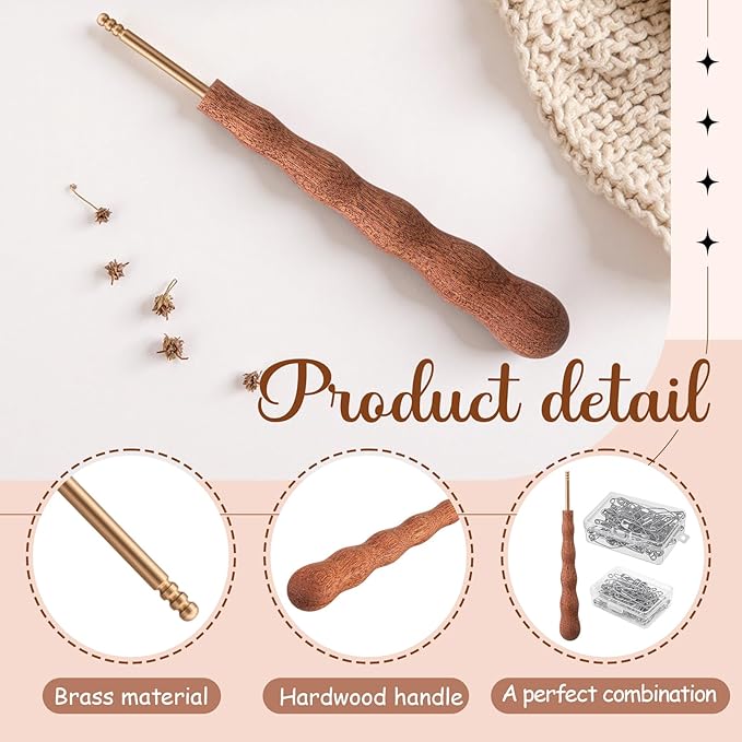 Threlaco Pin Basting Tool Set with 1 Pcs Pin Basting Tool and 100 Pcs 1.5 Inch and 2 Inch Curved Quilting Pins Bent Sewing Safety Pins Handcrafted Sewing Tools for Quilting Knitting Crafting