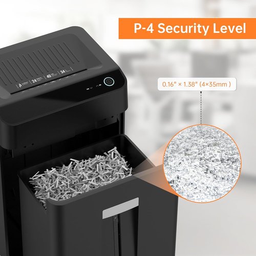 Locksworth Heavy Duty Paper Shredder - 24-Sheet Cross-Cut | P-4 Security, 8.9 Gal Bin for Office Use