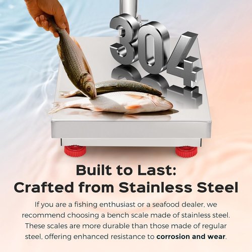 Bonvoisin Digital Platform Scale - Heavy Duty 660LB Stainless Steel Scale for Packages & Luggage | 20.4” x 16.5”