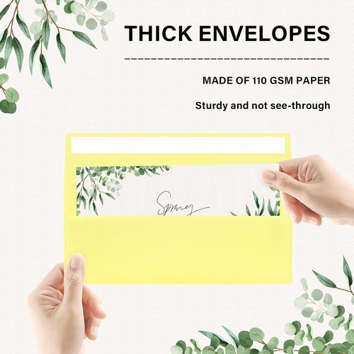 Regine Switzerland Business Envelopes - 100 Pack Self-Seal Light Yellow for Secure Mailing | 4 1/8 x 9 1/2 Inches