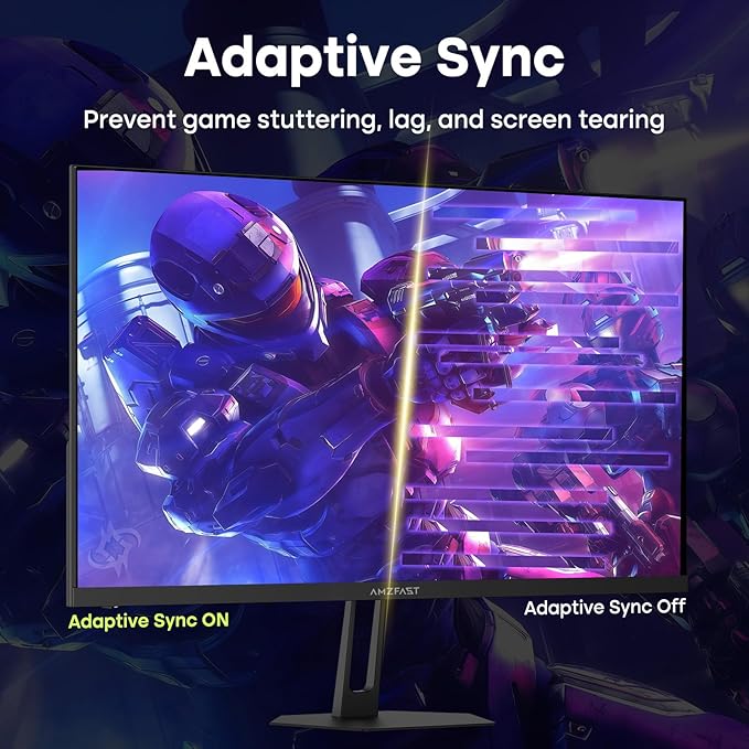 Amzfast 24.5 Inch FHD 280Hz/240Hz Gaming Monitor, 1ms Adaptive Sync, 3000:1, 10 Bit, 126% sRGB, 2*HDMI 2.0 & 2* DP1.4, TÜV Rheinland Eye Care,2 Year Warranty Exchange (HDMI & DP Dual Cable)