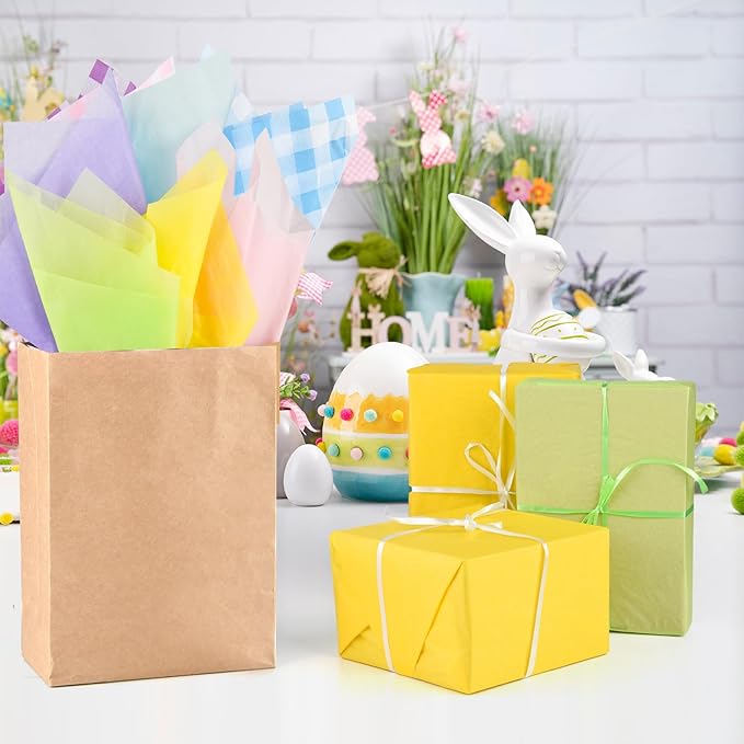 NEBURORA 120 Sheets Multicolor Tissue Paper Spring Easter Gift Wrapping Paper Decorative Art Paper for DIY Easter Birthday Holiday Party Packing Decoration