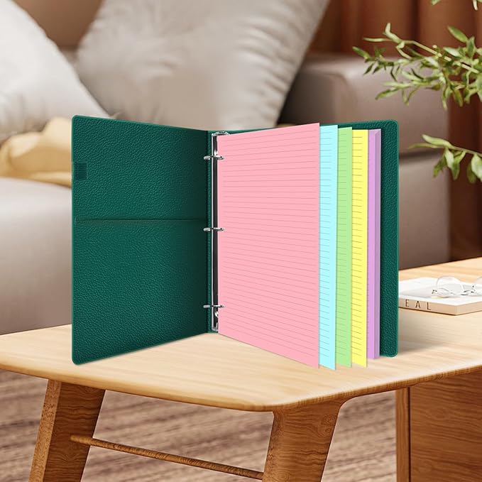 (3-Pack) Colorful 3 Hole Lined Paper - 300 Sheets/600 Pages Loose Leaf Paper Line Refills, Per Color 60 Sheets, 8.5" x 11"