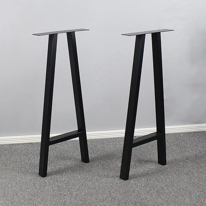 MBQQ Rustic Decor A Shape Table Legs, 35" Height, 15" Wide, Heavy Duty Metal, Dining & Desk, Industrial Modern, DIY Iron Bench Legs