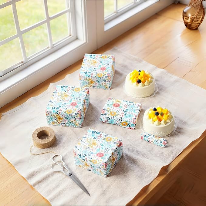 Miss DuiDui Foral Gift Wrapping Paper Roll, 17 inch x 32.8 feet, Colorful Spring Summer Flower Design for Birthday, Wedding, Valentines' Day, Anniversary, Bridal Shower, Baby Shower