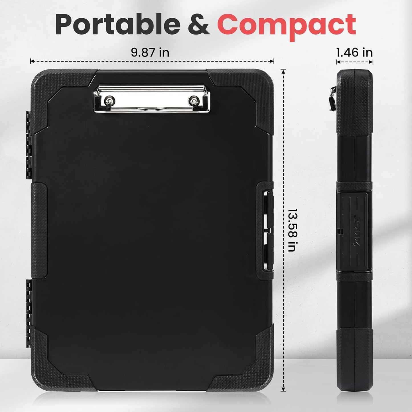 Sooez Toughest Clipboard - Heavy Duty Plastic with Internal Pen Pouch | A4/Letter Size, Shockproof Design