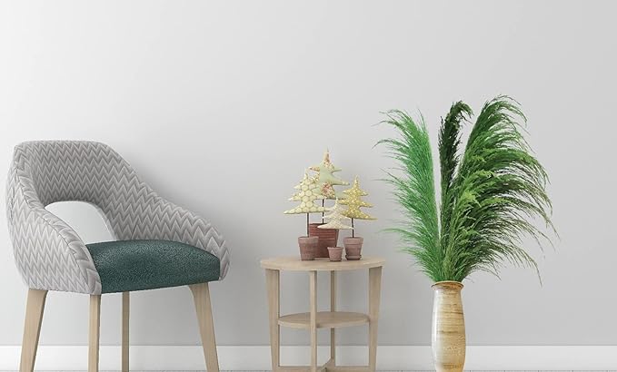 Pampas Grass Decor Tall,Long Pampas, Large Pompas Floral, Elegant Feather Flowers for Wedding Decorations, Living Room Decor (Natural Green, 6pcs 43.3"(110cm))