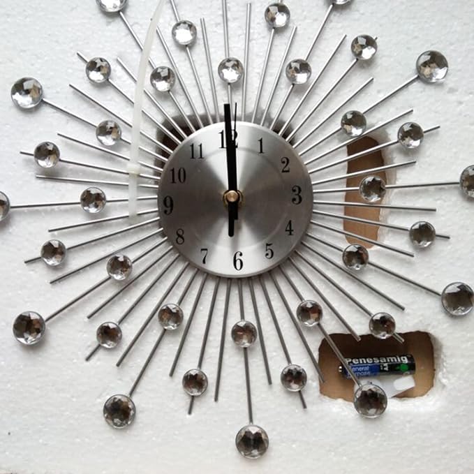 Crystal Wall Clock, Large Wall Clocks for Living Room Decor Modern Silent Wall Clocks, Modern Home Decorations for Living Room,Bedroom,Dining Room, Office, 13 inch
