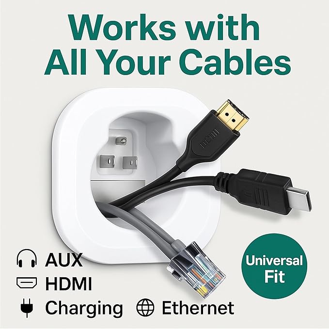 in Wall Cable Management Kit for TV & Soundbar - Cord Hiding for Wall, Hide TV Wires When Mounting, Includes Power & Low Voltage Cable Management, Includes Hole Saw Drill Attachment for Install
