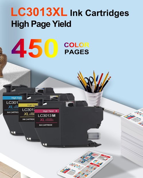 Brother LC3013 High Yield Color Ink Cartridges - Replacement for MFC-J491DW, MFC-J497DW, MFC-J690DW, MFC-J895DW Printers | 3-Pack (Cyan, Magenta, Yellow)