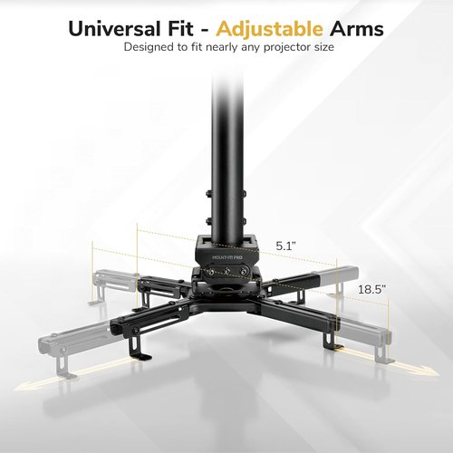 Mount-It! PRO Heavy Duty Projector Ceiling Mount - 77 lb Capacity, Full Motion, 29.3–45.1 in Extension