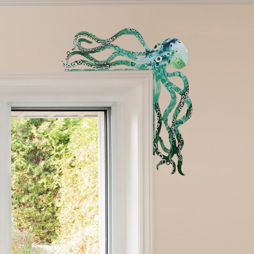 FairySandy Octopus Themed Metal Door Frame Decoration - 11.81 x 10.43 Inches | Gothic Style Home Decor