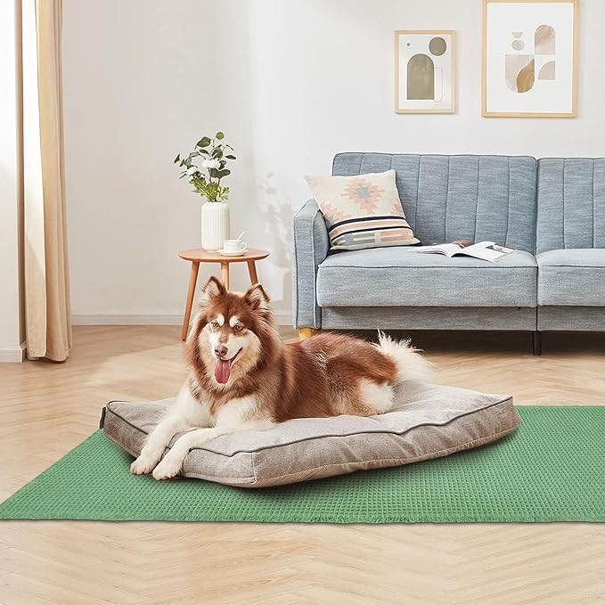 ZALL Sage Green Waffle Bath Mat,Super Absorbent Non Slip Bathroom Rug, 24x60inch, Machine Washable Ultra Soft Floor Mats