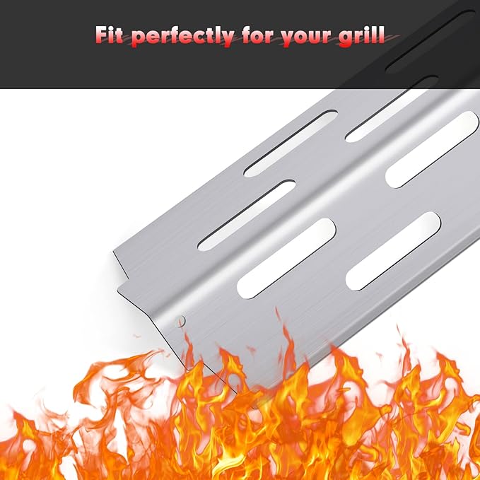 Cozilar Grill Flavorizer Bars Heat Deflectors BBQ Gas Grill Replacement parts for Weber 66041, 66033, 66796, Weber Genesis II E-410, S-410, Genesis II LX E-440, S-440, 17” Stainless Steel Flavor Bars