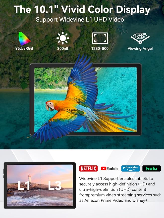 2025 Upgraded Android Tablet with Charging Speaker Dock, 2 Years Protection, Octa-Core CPU, 14GB+64GB Storage with 1TB Expansion, WiFi 6, BT5.3, Google Tablet, US Version