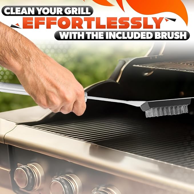 27 PCS Grill Accessories for Outdoor Grill – Stainless Steel BBQ Tools Grilling Tools Set, Organized in Case with Thermometer, Injector & More – Complete Kit for Cooking, Camping & Backyard Barbeque
