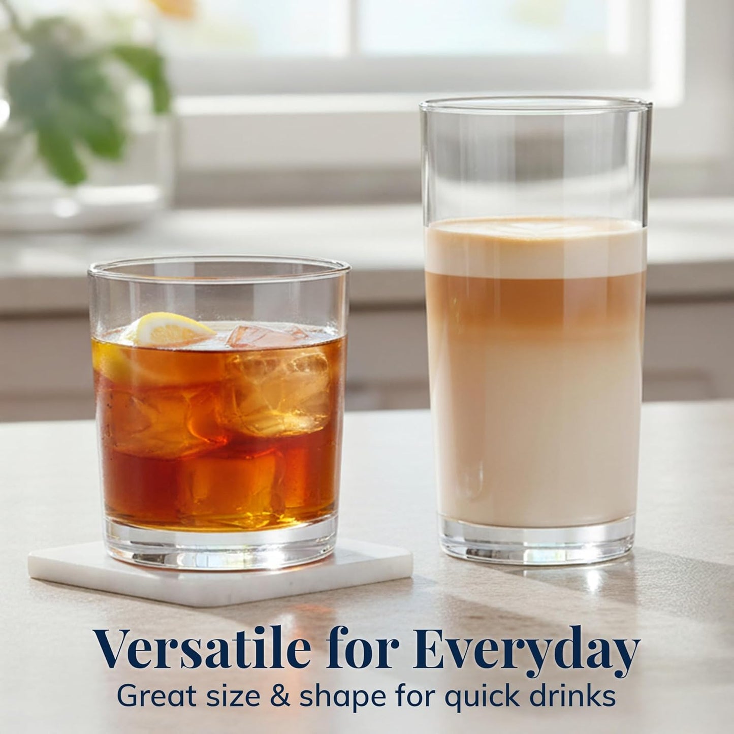 US Acrylic Drinking Glasses Set - 12oz Rocks & 16oz Water Cups | BPA-Free, Reusable & Dishwasher Safe
