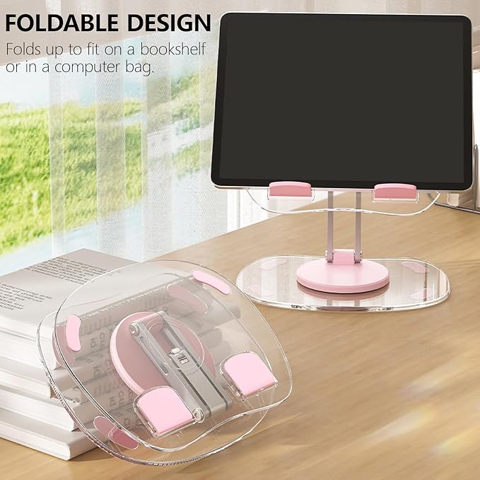 Ywmsfl Notebook Holder Adjustable Heights Clear Tablet Stand Compatible for Notebook Portable Desk Stand Organizers Laptop