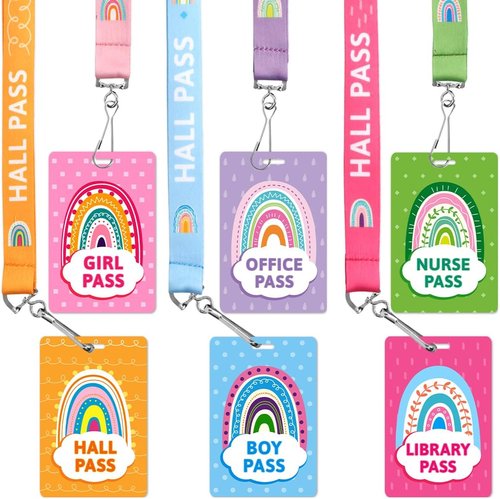 Ceiba Tree Boho Lanyards - Set of 6 with Breakaway Buckle for Students & Teachers | Office & Library Use