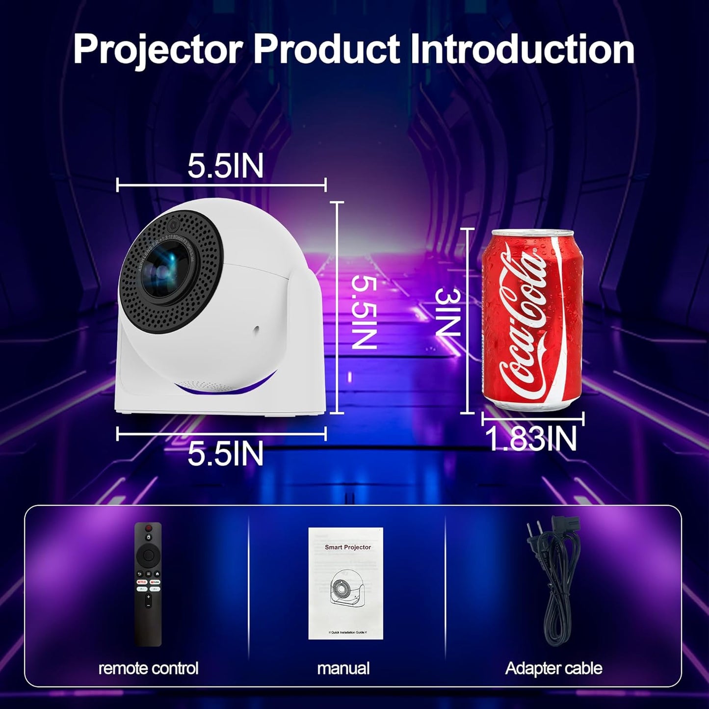 Skiennix Portable Mini Projector - 1080P 4K Support, Bluetooth, Auto Keystone Correction | Ideal for Home Theater & Outdoor Movies