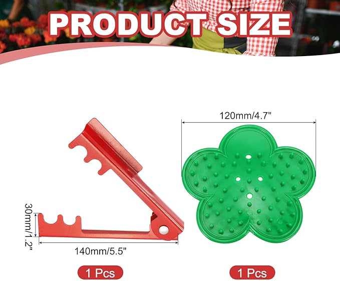 HARFINGTON 2pcs Rose Thorn Stripper Tool Set 5.5" 4.7" Metal PVC Flower Thorn Leaf Remover Flower Stem and Leaf Stripping for Gardening Home Florist, Red,Green