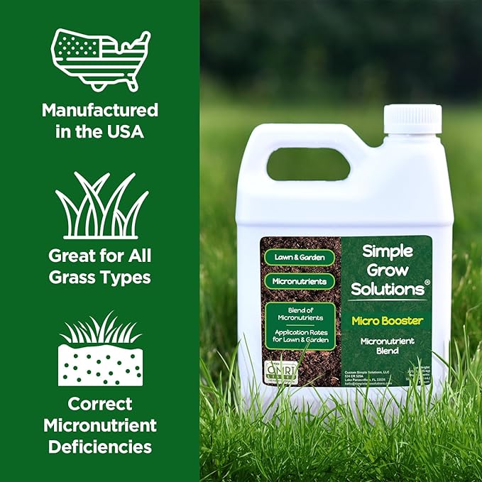 Organic Micronutrient Booster- Complete Plant & Turf Nutrients- Simple Grow Solutions- Garden & Lawn Fertilizer- Grower, Gardener- Liquid Food for Grass, Tomatoes, Flowers, Vegetables (32 Ounce)