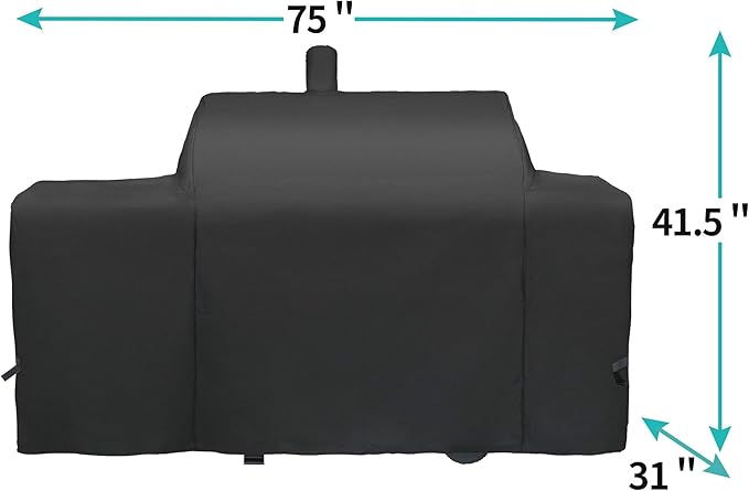 i COVER Grill Cover for Oklahoma Joe's Longhorn Combo Charcoal Gas Smokers & Grills Protection Heavy Duty Waterproof Patio Outdoor Canvas Barbeque BBQ Smoker Covers