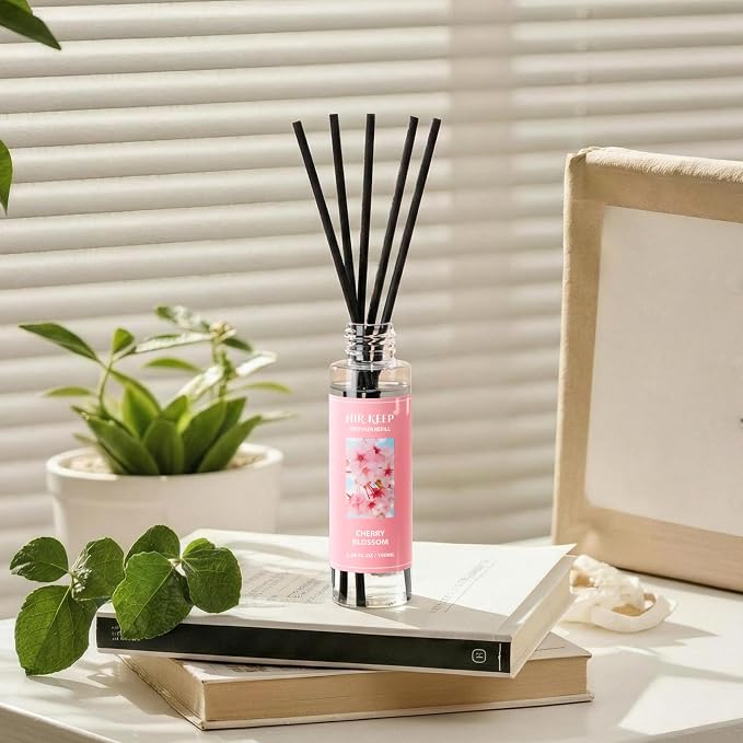Airkeep Reed Diffuser Oil Refill/Cherry Blossom/3.38 oz/1 Pack/Air Freshener & Aromatherapy Essential Oil Blend for Home Fragrance – Scented Refill Oil for Bathroom, Bedroom & Home Decor