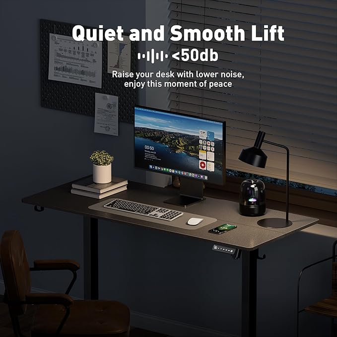 63 x 28 Inch Electric Standing Desk Adjustable Height, Sit Stand Desk, Stand up Desk for Home Office, Computer Workstation (Spliced Desktop,Black)