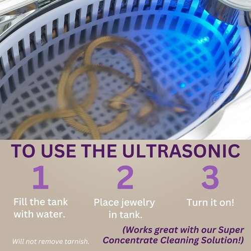 GemOro LUXESPA | Ultrasonic Jewelry & Eyeglass Cleaner - 5 Programmable Timed Cycles for Rings, Watches, Glasses & More