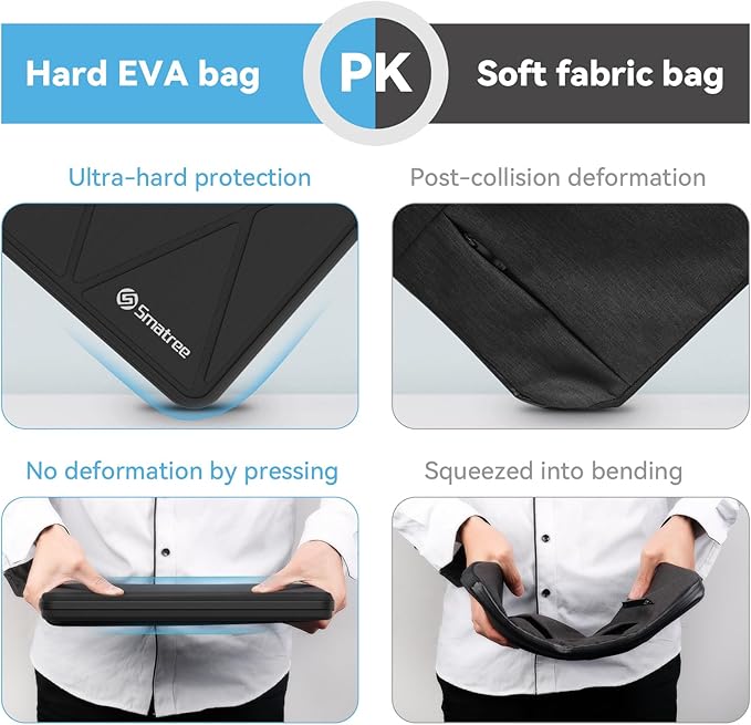 Smatree Hard EVA Protective Sleeve Compatible for 15.6 inch ASUS Chromebook Flip CX5 CX5500, for 16 inch Zenbook S 16 UM5606 Copilot+PC, for 15.6inch Zenbook Pro 15 OLED UM535 Case (X8279T)