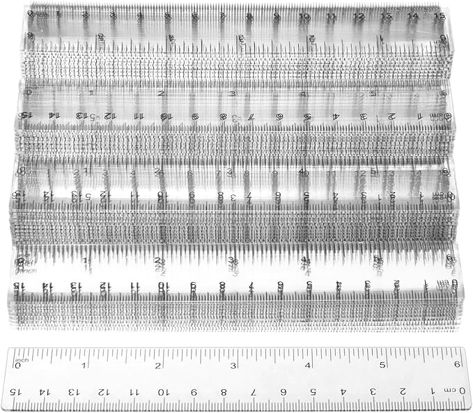 QWORK 6 Inch Rulers Bulk Clear Plastic Flexible Rulers with Inches and Centimeters, 100 Pcs Anti-Break Small Straight Ruler, School Office Supplies