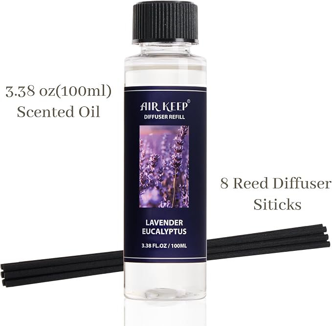 Airkeep Reed Diffuser Oil Refill/Cashmere Vanilla/3.38 oz / 1 Pack/Air Freshener & Aromatherapy Essential Oil Blend for Home Fragrance – Scented Refill Oil for Bathroom, Bedroom & Home Decor