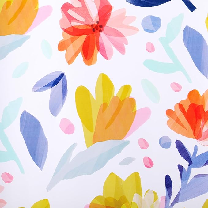 Miss DuiDui Foral Gift Wrapping Paper Rolls, 17 inch x 32.8 feet, Multi-Color - Watercolor Flower Design for Birthday, Bridal Shower, Mother's Day, Birthday, Wedding, Party, Holiday