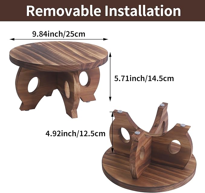 Plant Stand Indoor Wooden Plant Stool Round Stand Risers for Decor Plant Pedestal Stand Farmhouse Rustic Decorative Display Flower Holder Pedestal Board Brown