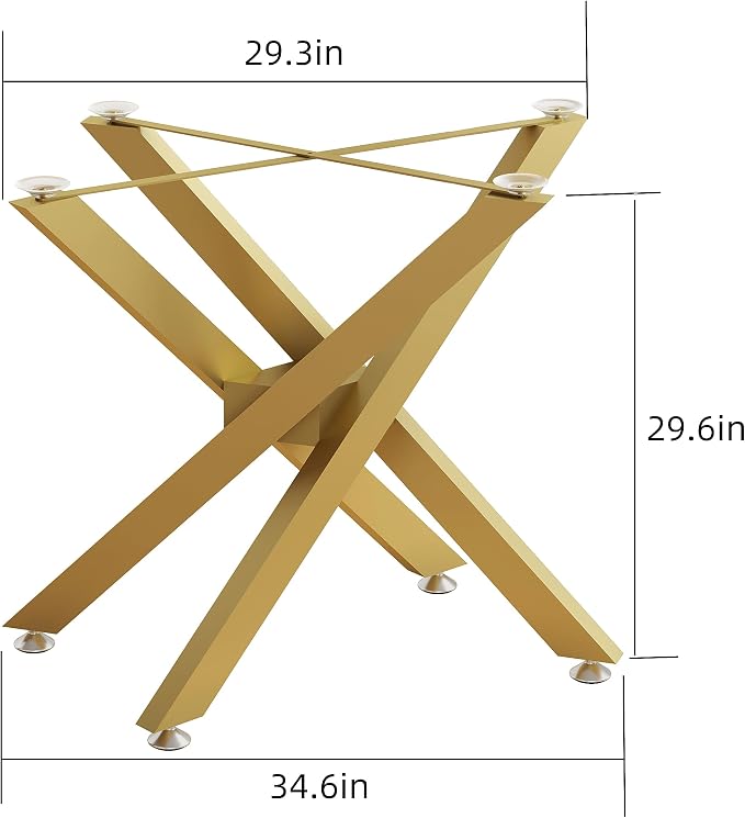 FUSHIAIPTC 30 Inch Metal Table Legs, Heavy Duty Desk Legs Holds 1000lbs Combinatorial Dining Table Legs for Wood, Glass, Marble Tabletop, Table Base Come in a Golden Ratio Design